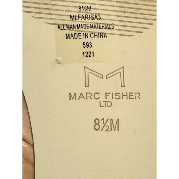 Marc Fisher Sandals Womens Size 8.5 Tan Square Open Toe Knot Detail - Picture 9 of 10